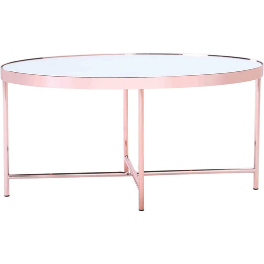 XANDER OVAL COFFEE TABLE WITH MIRROR TOP 807 (#)