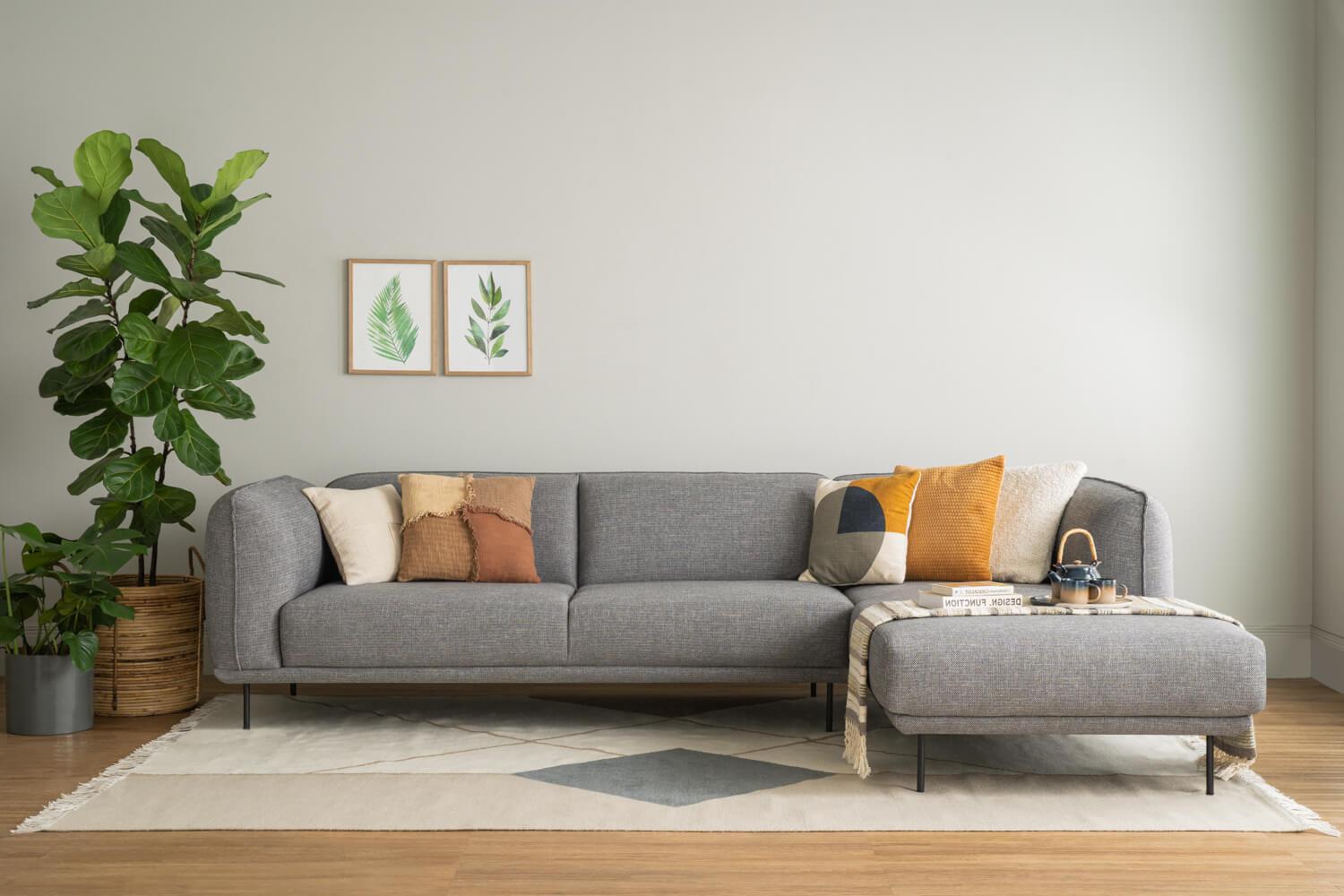 MIRA 3 SEATER WITH RIGHT CHAISE 802/6603 PEBBLE