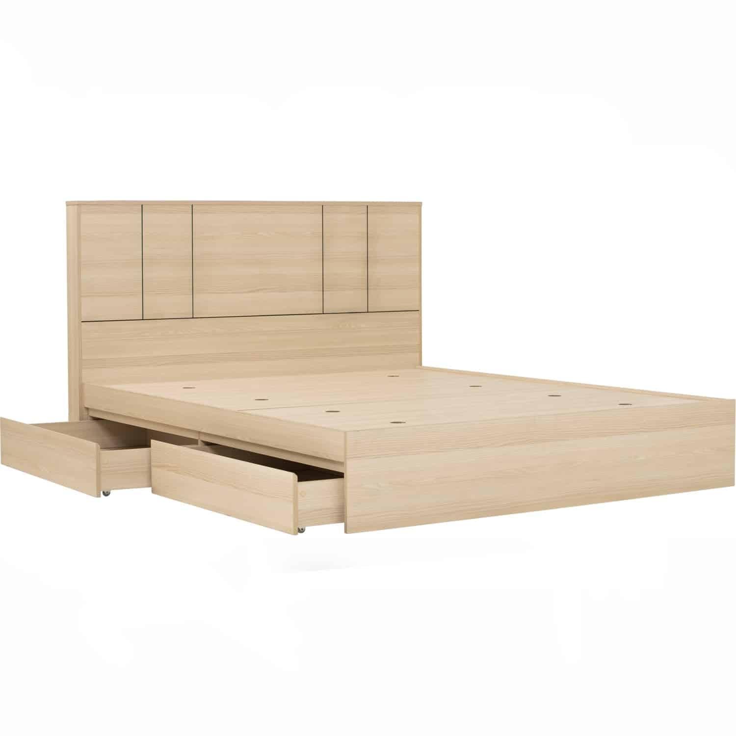 HARRINGTON QUEEN BED WITH STORAGE WITH 1900MM SIDE RAIL (FIT MATTRESS SIZE 1500X1900)
