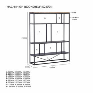HACHI HIGH BOOKCASE 820/1800 (#)