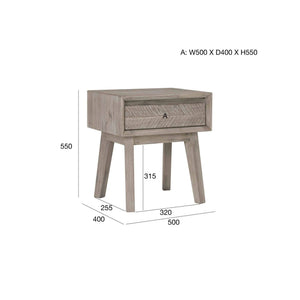 MADRID BEDSIDE TABLE WITH 1 DRAWER 1808 (#)