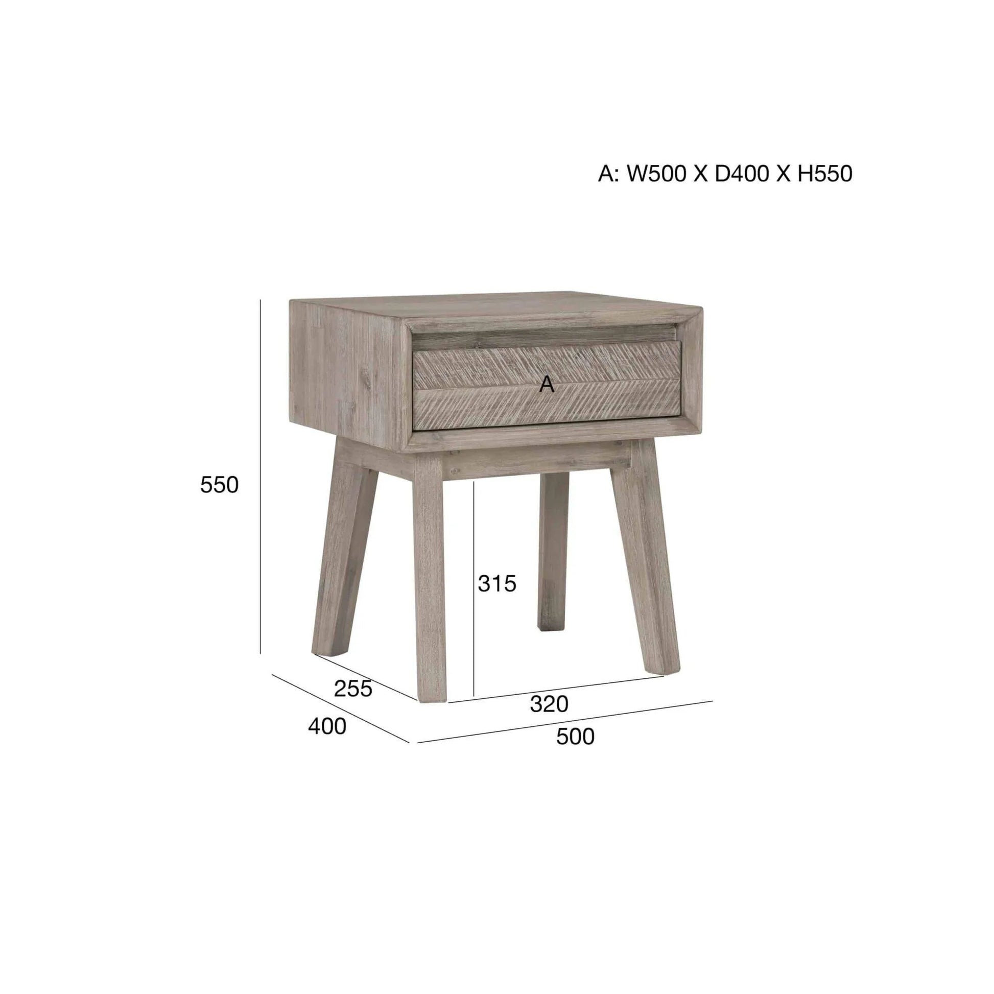 MADRID BEDSIDE TABLE WITH 1 DRAWER 1808 (#)