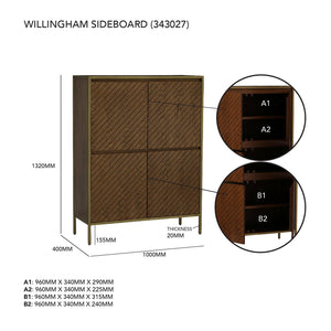 WILLINGHAM TALL SIDEBOARD 823/1811 (#)