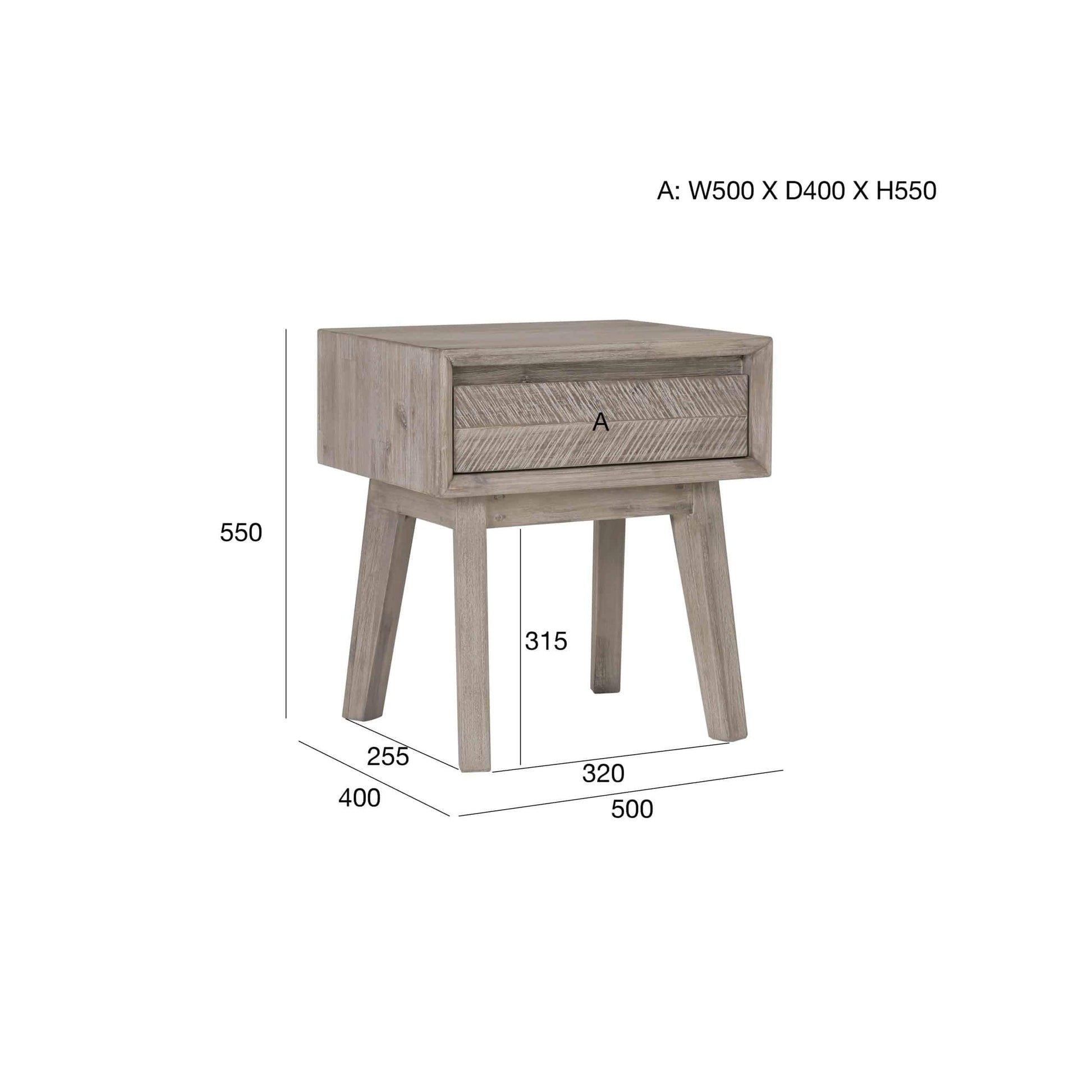 MADRID BEDSIDE TABLE WITH 1 DRAWER 1808 (#)