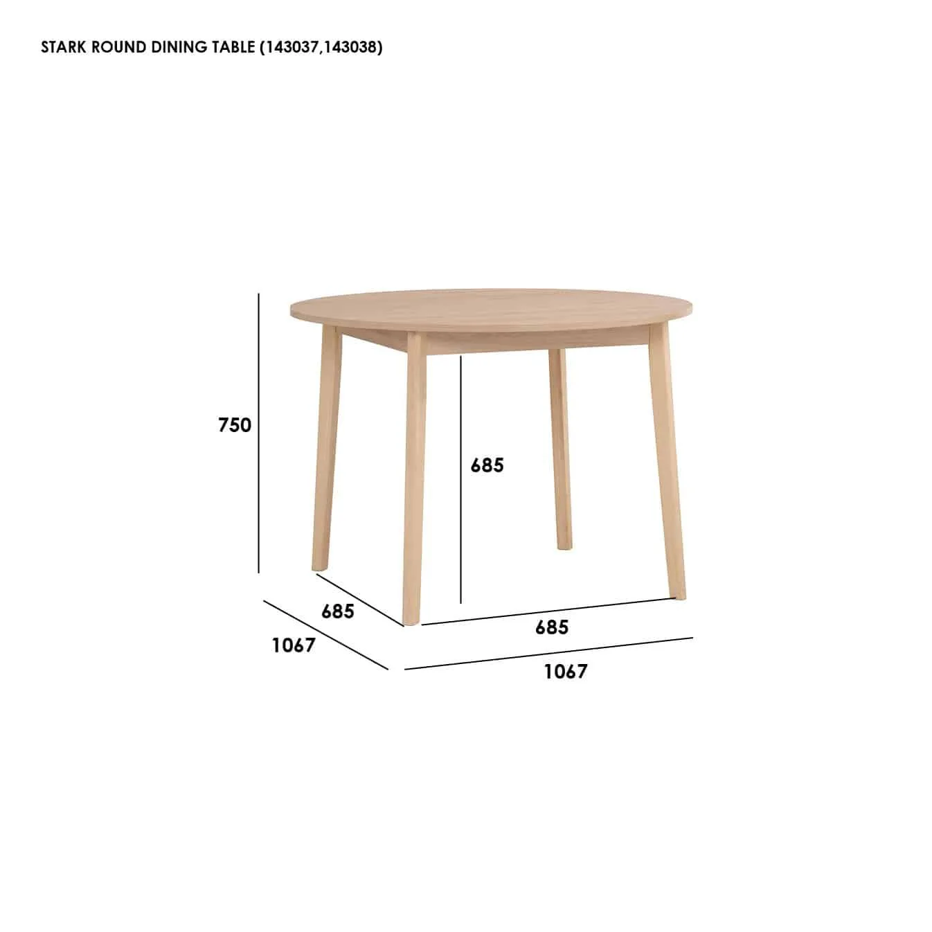 STARK DIA1067 DINING TABLE 109/169 - Image 4